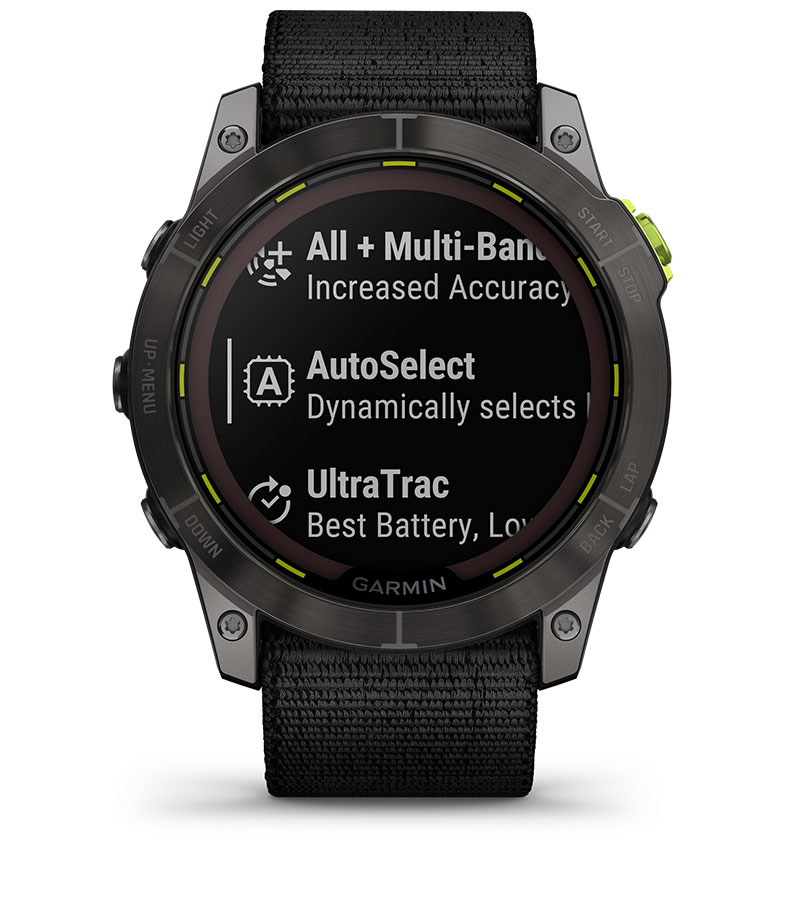 Смарт часовник Garmin Enduro 2, 1.4" (3.55cm) трансфлективен MIP дисплей, до 34 дни време на работа, соларно зареждане, 10ATM, 32GB вградена памет, GPS, пулсоксиметър, Mult-frequency позициониране, спортни режими, Blueooth, ANT+, Wi-Fi, черен - характеристика 21