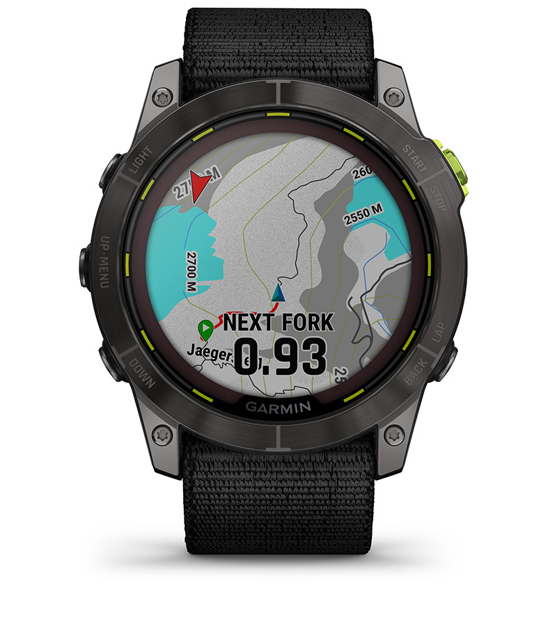Смарт часовник Garmin Enduro 2, 1.4" (3.55cm) трансфлективен MIP дисплей, до 34 дни време на работа, соларно зареждане, 10ATM, 32GB вградена памет, GPS, пулсоксиметър, Mult-frequency позициониране, спортни режими, Blueooth, ANT+, Wi-Fi, черен - характеристика 23