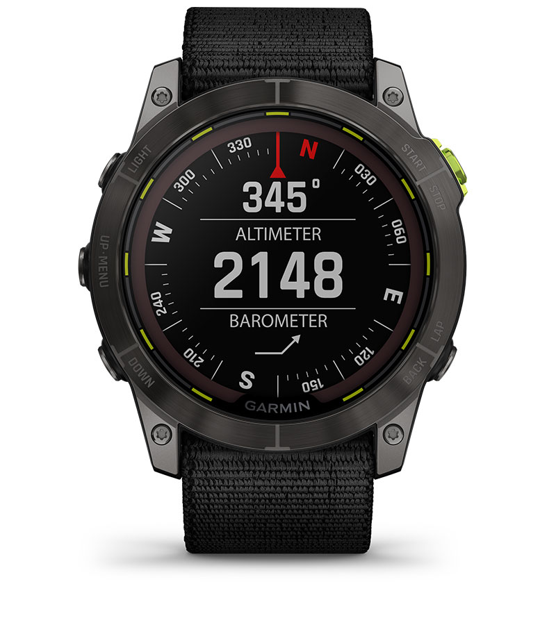 Смарт часовник Garmin Enduro 2, 1.4" (3.55cm) трансфлективен MIP дисплей, до 34 дни време на работа, соларно зареждане, 10ATM, 32GB вградена памет, GPS, пулсоксиметър, Mult-frequency позициониране, спортни режими, Blueooth, ANT+, Wi-Fi, черен - характеристика 25