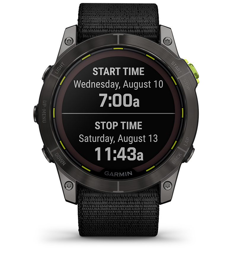 Смарт часовник Garmin Enduro 2, 1.4" (3.55cm) трансфлективен MIP дисплей, до 34 дни време на работа, соларно зареждане, 10ATM, 32GB вградена памет, GPS, пулсоксиметър, Mult-frequency позициониране, спортни режими, Blueooth, ANT+, Wi-Fi, черен - характеристика 5