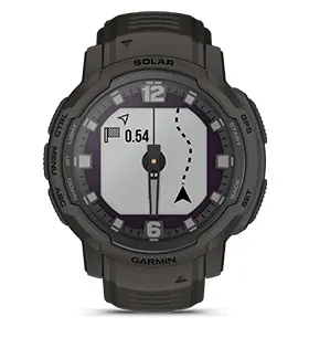 Смарт часовник Garmin Instinct Crossover, 0.9" x 0.9" (2.3 x 2.3cm) монохромен MIP дисплей, до 28 дни време на работа, 10ATM, 64 MB Flash памет, GPS, пулсомер, следене на съня, Bluetooth, ANT+ черен - характеристика 21