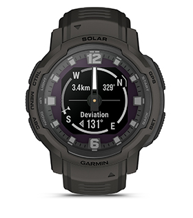 Смарт часовник Garmin Instinct Crossover, 0.9" x 0.9" (2.3 x 2.3cm) монохромен MIP дисплей, до 28 дни време на работа, 10ATM, 64 MB Flash памет, GPS, пулсомер, следене на съня, Bluetooth, ANT+ черен - характеристика 22