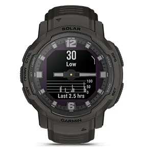 Смарт часовник Garmin Instinct Crossover, 0.9" x 0.9" (2.3 x 2.3cm) монохромен MIP дисплей, до 28 дни време на работа, 10ATM, 64 MB Flash памет, GPS, пулсомер, следене на съня, Bluetooth, ANT+ черен - характеристика 24