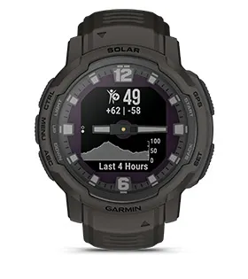 Смарт часовник Garmin Instinct Crossover, 0.9" x 0.9" (2.3 x 2.3cm) монохромен MIP дисплей, до 28 дни време на работа, 10ATM, 64 MB Flash памет, GPS, пулсомер, следене на съня, Bluetooth, ANT+ черен - характеристика 26