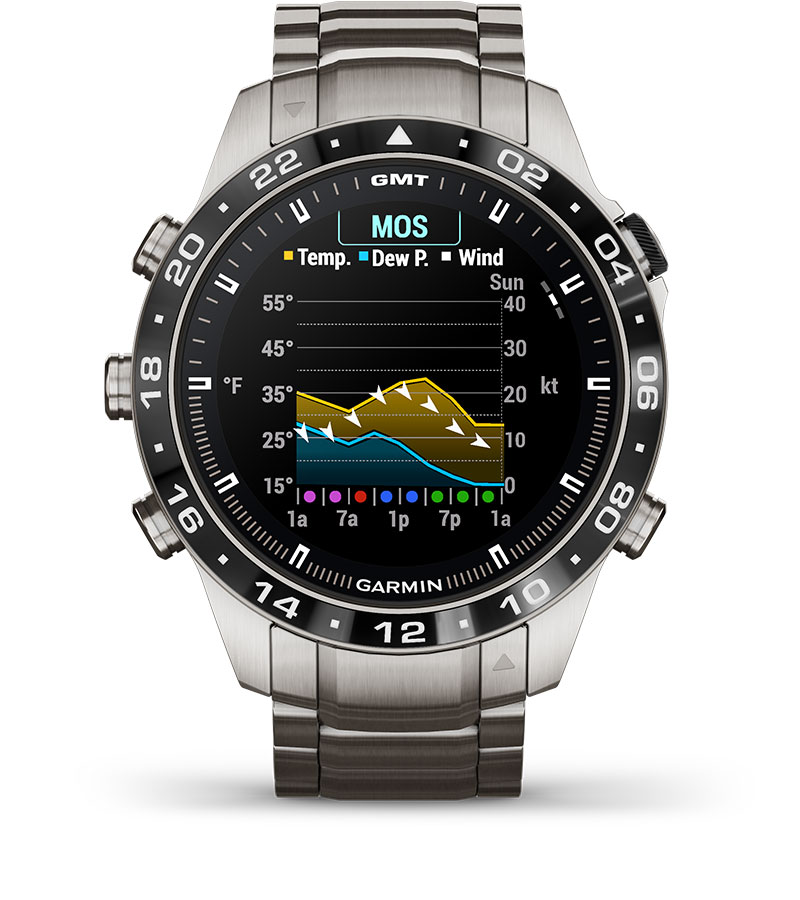 Смарт часовник Garmin MARQ Aviator (Gen 2), 1.2" (3.04cm) AMOLED дисплей, корпус от титаниево покритие, до 16 дни време на работа, 10ATM, 32GB вградена памет, GPS, пулсоксиметър, следене на съня, Bluetooth, ANT+, Wi-Fi, сребрист - характеристика 11