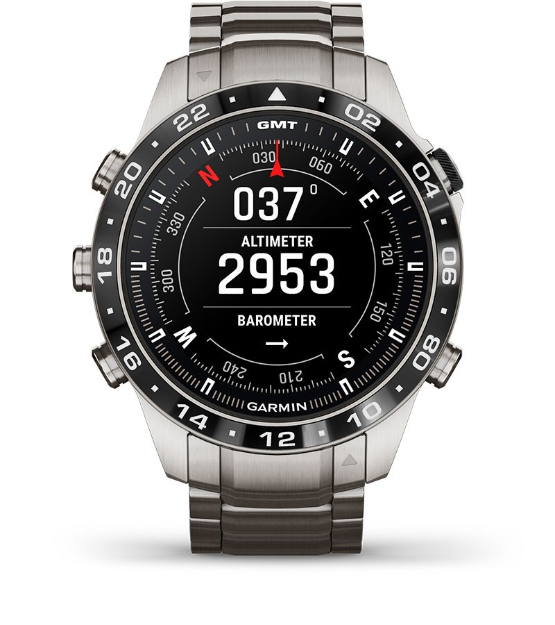 Смарт часовник Garmin MARQ Aviator (Gen 2), 1.2" (3.04cm) AMOLED дисплей, корпус от титаниево покритие, до 16 дни време на работа, 10ATM, 32GB вградена памет, GPS, пулсоксиметър, следене на съня, Bluetooth, ANT+, Wi-Fi, сребрист - характеристика 23