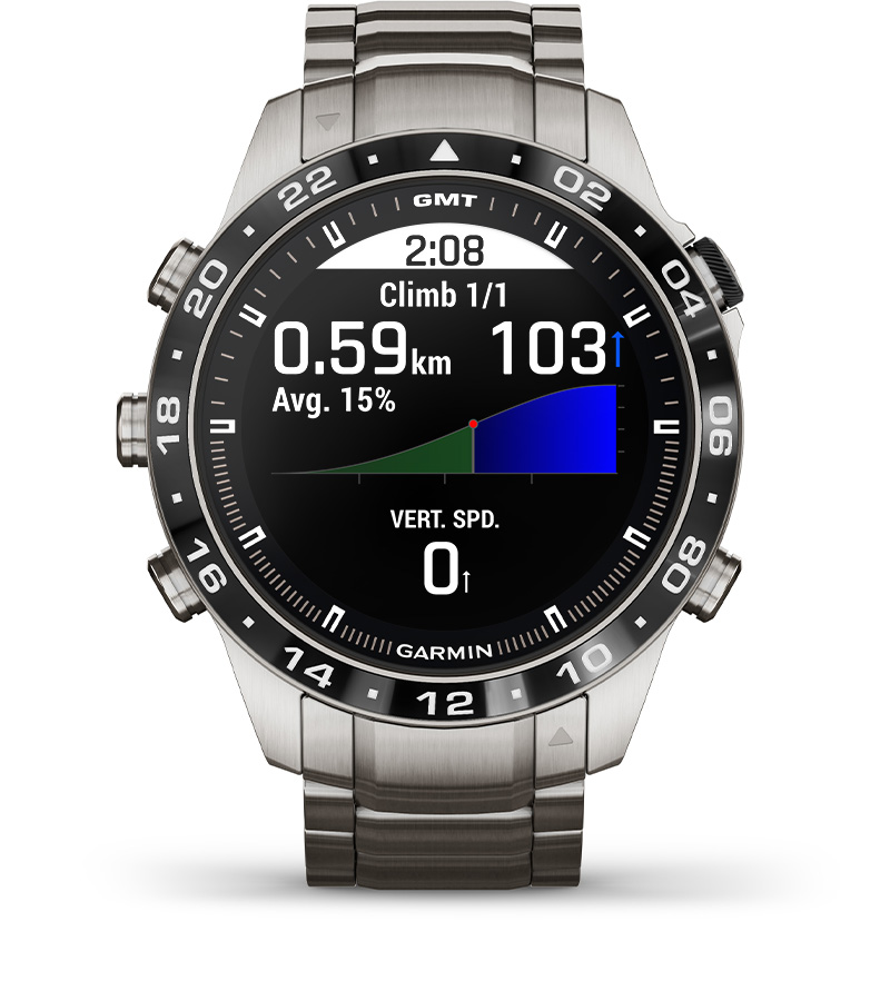 Смарт часовник Garmin MARQ Aviator (Gen 2), 1.2" (3.04cm) AMOLED дисплей, корпус от титаниево покритие, до 16 дни време на работа, 10ATM, 32GB вградена памет, GPS, пулсоксиметър, следене на съня, Bluetooth, ANT+, Wi-Fi, сребрист - характеристика 24