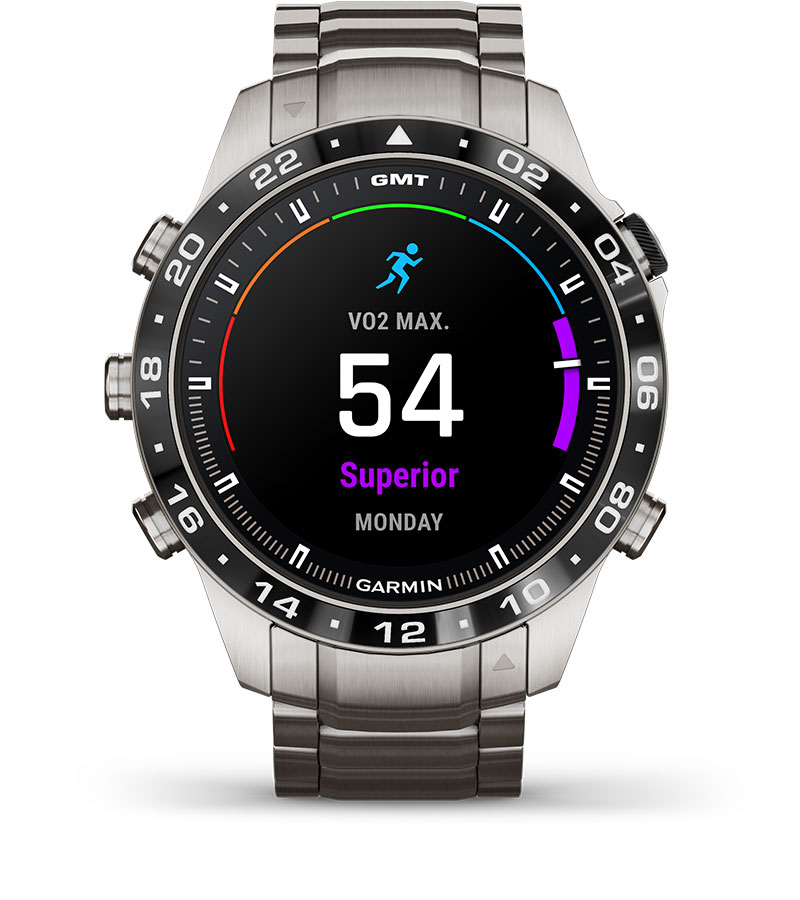 Смарт часовник Garmin MARQ Aviator (Gen 2), 1.2" (3.04cm) AMOLED дисплей, корпус от титаниево покритие, до 16 дни време на работа, 10ATM, 32GB вградена памет, GPS, пулсоксиметър, следене на съня, Bluetooth, ANT+, Wi-Fi, сребрист - характеристика 26