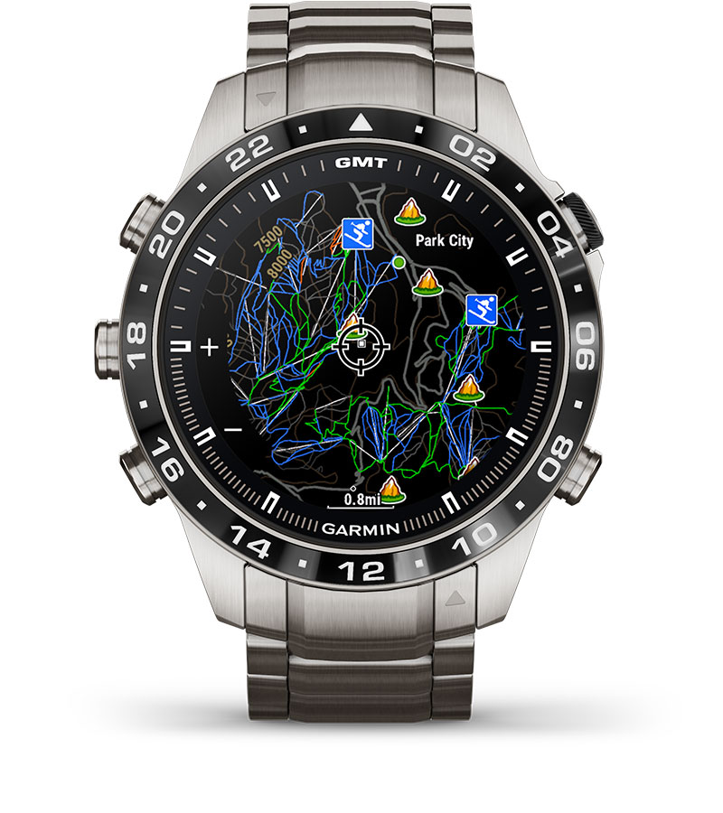 Смарт часовник Garmin MARQ Aviator (Gen 2), 1.2" (3.04cm) AMOLED дисплей, корпус от титаниево покритие, до 16 дни време на работа, 10ATM, 32GB вградена памет, GPS, пулсоксиметър, следене на съня, Bluetooth, ANT+, Wi-Fi, сребрист - характеристика 28