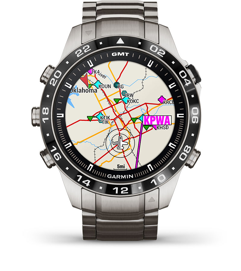 Смарт часовник Garmin MARQ Aviator (Gen 2), 1.2" (3.04cm) AMOLED дисплей, корпус от титаниево покритие, до 16 дни време на работа, 10ATM, 32GB вградена памет, GPS, пулсоксиметър, следене на съня, Bluetooth, ANT+, Wi-Fi, сребрист - характеристика 8