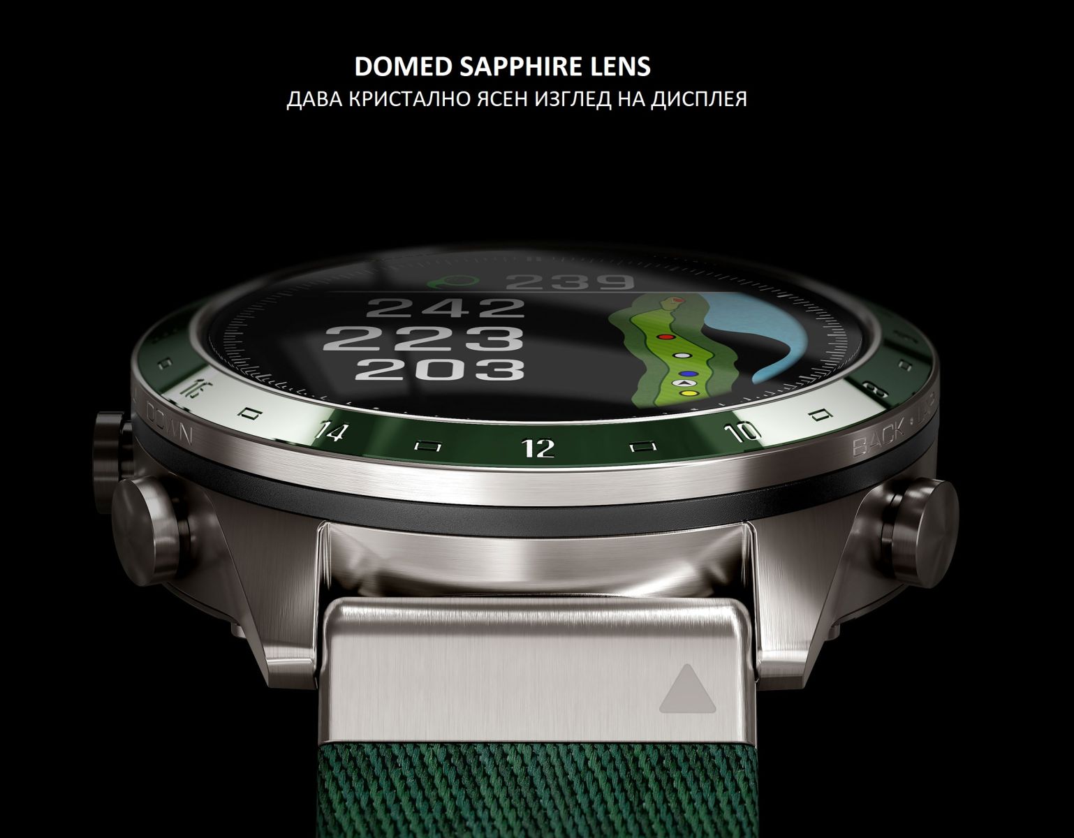 Смарт часовник Garmin MARQ Golfer (Gen 2), 1.2" (3.04cm) AMOLED дисплей, корпус от титаниево покритие, до 16 дни време на работа, 10ATM, 32GB вградена памет, GPS, режим за колоездене и бягане, следене на съня, Bluetooth, ANT+, Wi-Fi, сребрист - характеристика 5