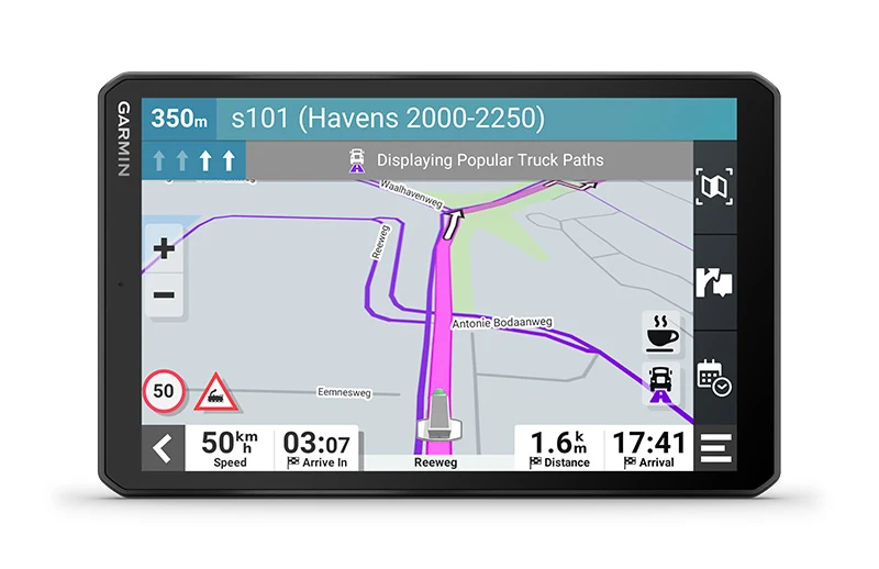 Навигация за камион Garmin dezl LGV710, 6.95" (17.7cm) IPS сензорен дисплей, 32GB вградена памет, слот за microSD, карта на Европа, безплатни актуализации, информация за трафика, Bluetooth, Wi-Fi - характеристика 6