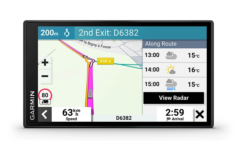 Навигация за камион Garmin dezlCam LGV710, 6.95" (17.7cm) IPS сензорен дисплей, 32GB вградена памет, слот за microSD, вградена 1080p@30fps камера, карта на Европа, безплатни актуализации, Bluetooth, Wi-Fi - характеристика 15