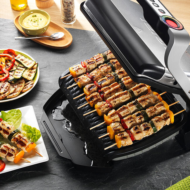 Грил преса Tefal Optigrill Initial GC706D34, регулируем термостат, система против хлъзгане, LED индикатор, 2000W - характеристика 1