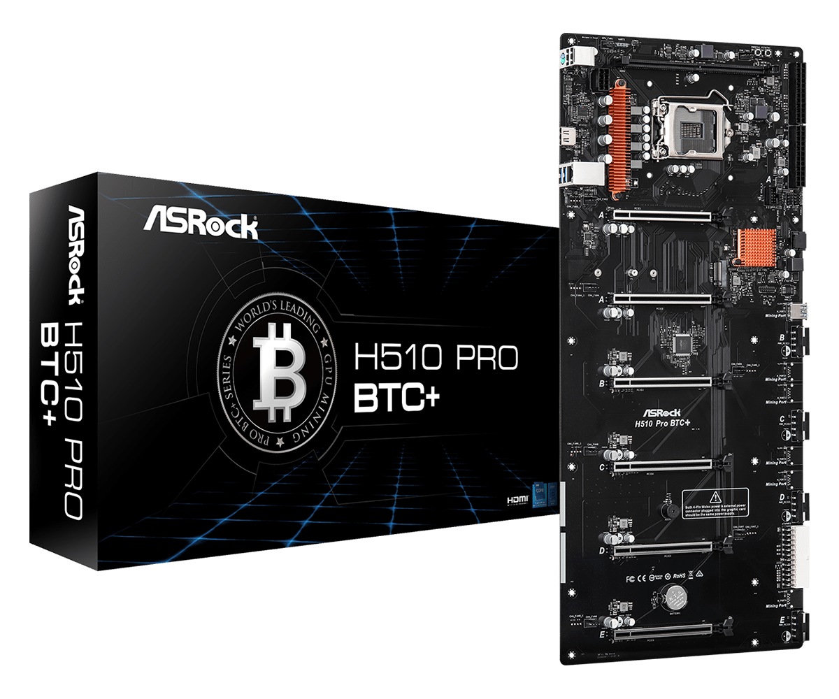 Дънна платка ASRock H510 Pro BTC+, H510, LGA1200, DDR4, PCI-E 3.0 (HDMI), 1x SATA 6Gb/s, 1x M.2, 2x USB 3.2 Gen 1 - характеристика 1