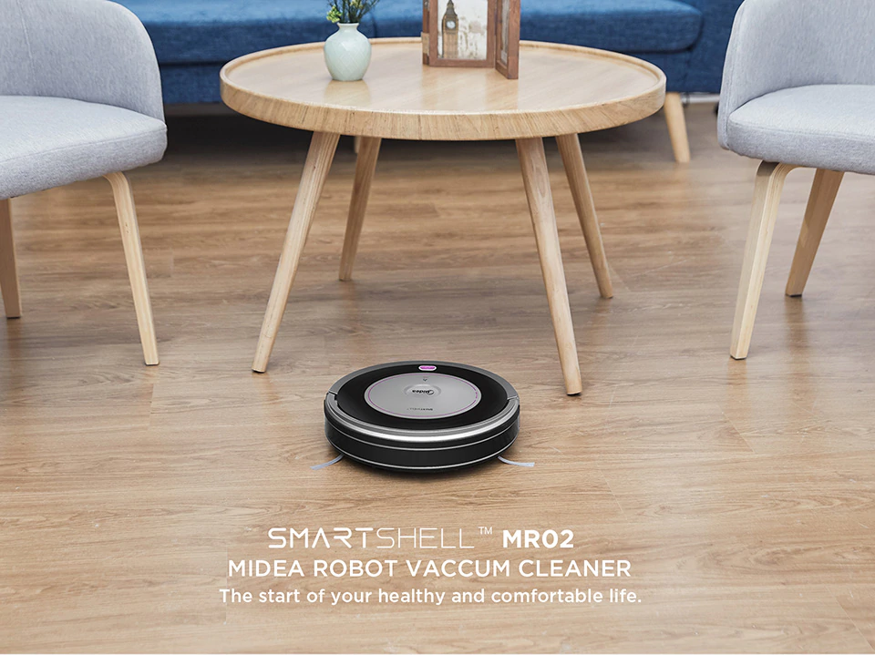 Прахосмукачка Midea MR02, робот, безжична, 700W, 0.35 л. капацитет на контейнера, до 80 мин. работа, HEPA филтър, черна/сива - характеристика 1