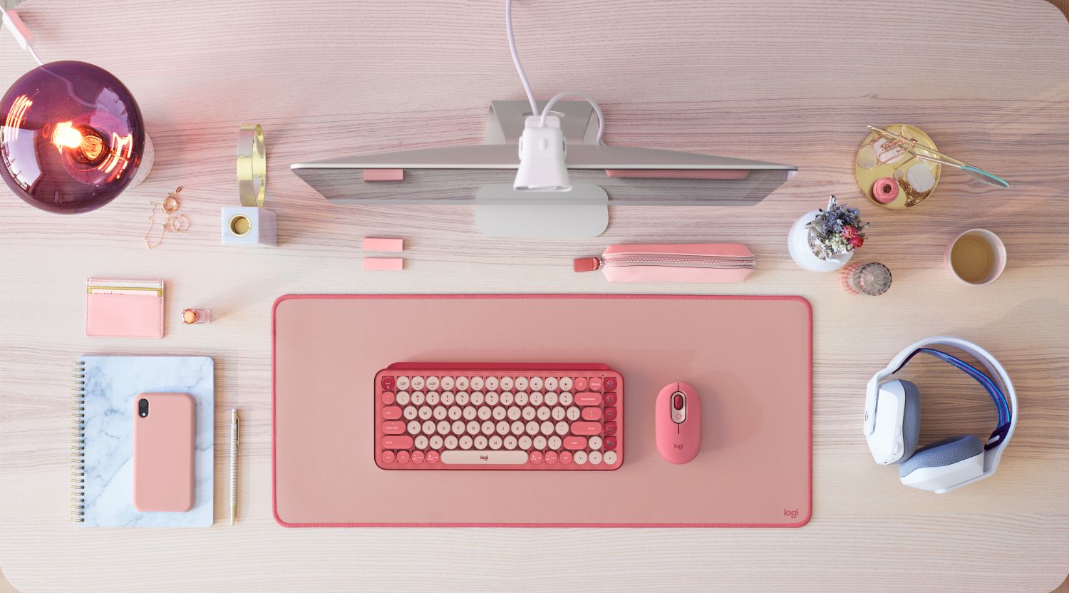 Клавиатура Logitech POP Keys, безжична, механична, тактилни суичове, Bluetooth, розова - характеристика 1