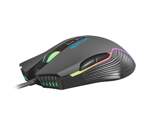 Мишка Fury Hustler (NFU-1698), оптична (6400 dpi), USB, черна, RGB подсветка, 6 програмируеми бутона - характеристика 2