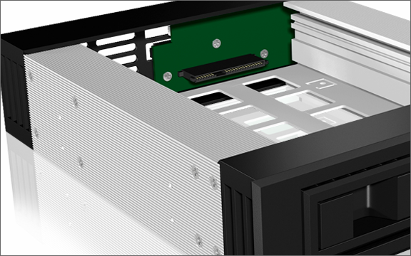 Чекмедже за 5.25" към 3.5"/2.5" HDD RaidSonic IB-129SSK-B, за HDD, SATA, черна - характеристика 3