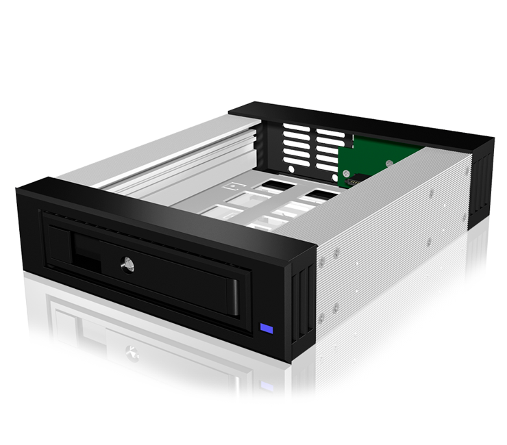 Чекмедже за 5.25" към 3.5"/2.5" HDD RaidSonic IB-129SSK-B, за HDD, SATA, черна - характеристика 1