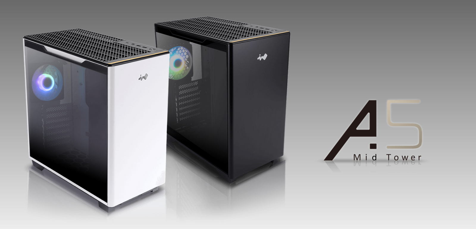 Кутия In Win A5, E-ATX/ATX/Micro-ATX/Mini-ITX, 1x USB 3.2 Type-C, 2x USB 3.2, прозорец, черна, без захранване - характеристика 1