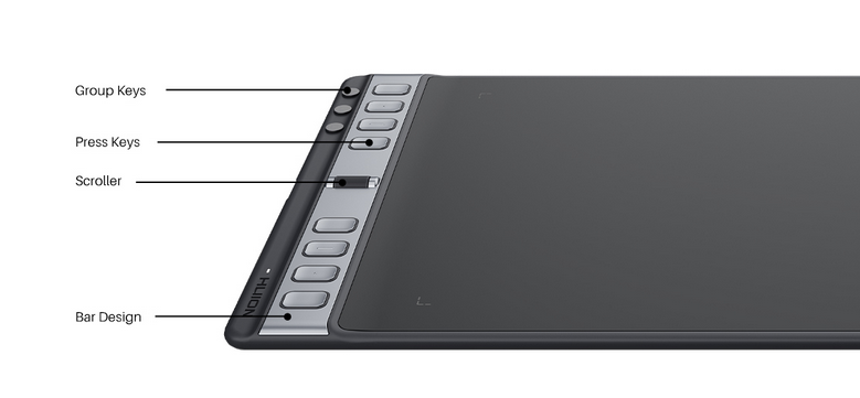 Графичен таблет Huion Inspiroy 2 L (черен)(H1061P), 5080 lpi, 8192 нива на натиск - характеристика 2 | Графични таблети Графичен таблет Huion Inspiroy 2 L (черен)(H1061P), 5080 lpi, 8192 нива на натиск - характеристика 2