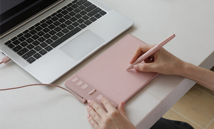 Графичен таблет Huion Inspiroy 2 S (розов)(H2641P), 5080 lpi, 8192 нива на натиск, 6 програмируеми клавиша - характеристика 4