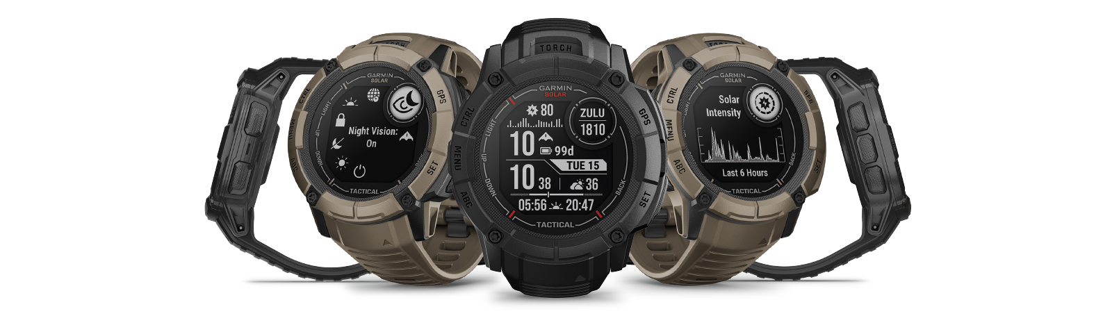 Смарт часовник Garmin Instinct 2X Solar Tactical Edition Coyote, 1.1" x 1.1" (2.7 x 2.7cm), MIP дисплей, до 60 часа време на работа в GPS режим, пулсомер, слънчево зареждане, GPS, фитнес режими, кафяв - характеристика 7