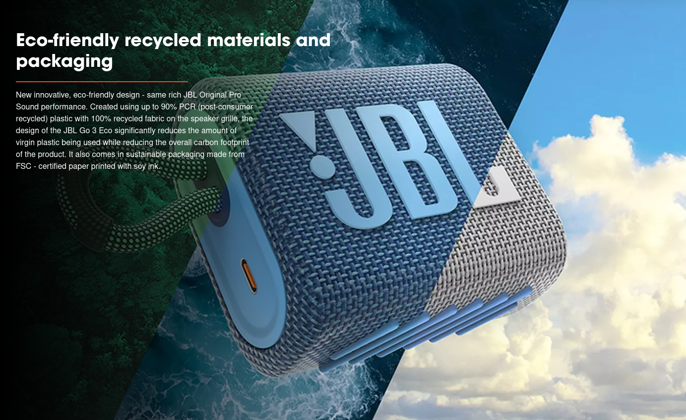 Тонколона JBL Go 3 Eco, 4.2W RMS, Bluetooth, IP67 водоустойчива, синя, до 5ч. време на работа - характеристика 2