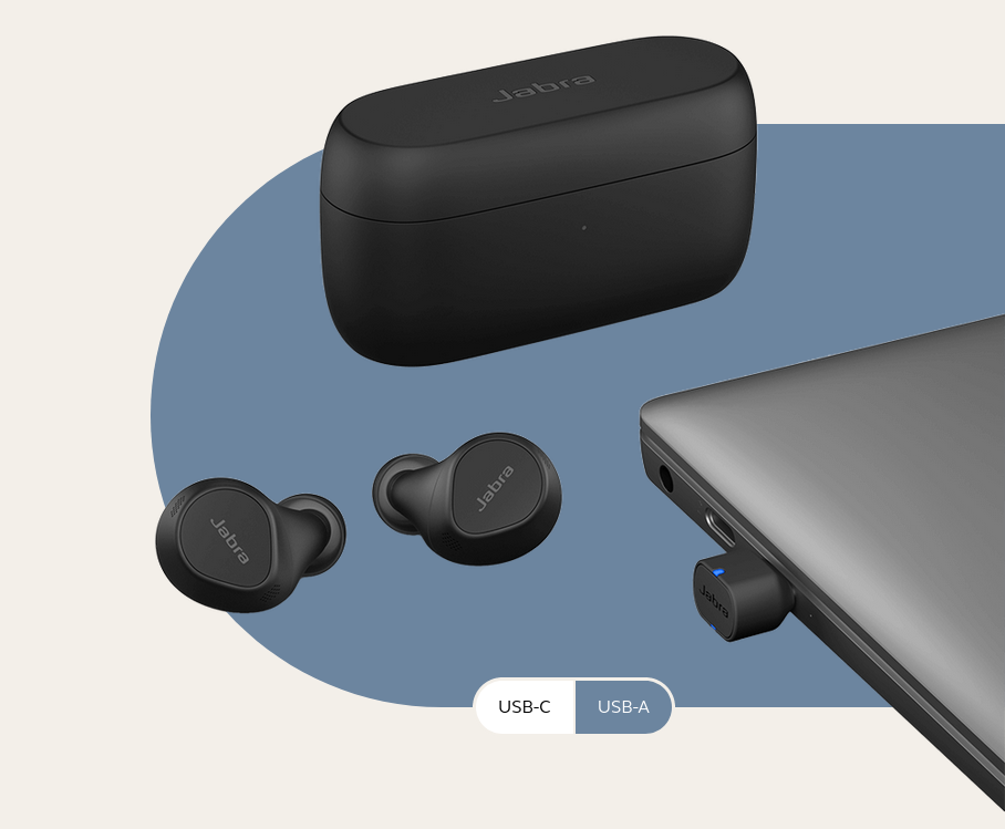Слушалки Jabra Evolve2 Buds, Bluetooth, 6 MEMS микрофона, 6mm мембрани, ANC, IP57 водоустойчивост, до 10 часа живот на батерията, USB-A адаптер, черни - характеристика 3
