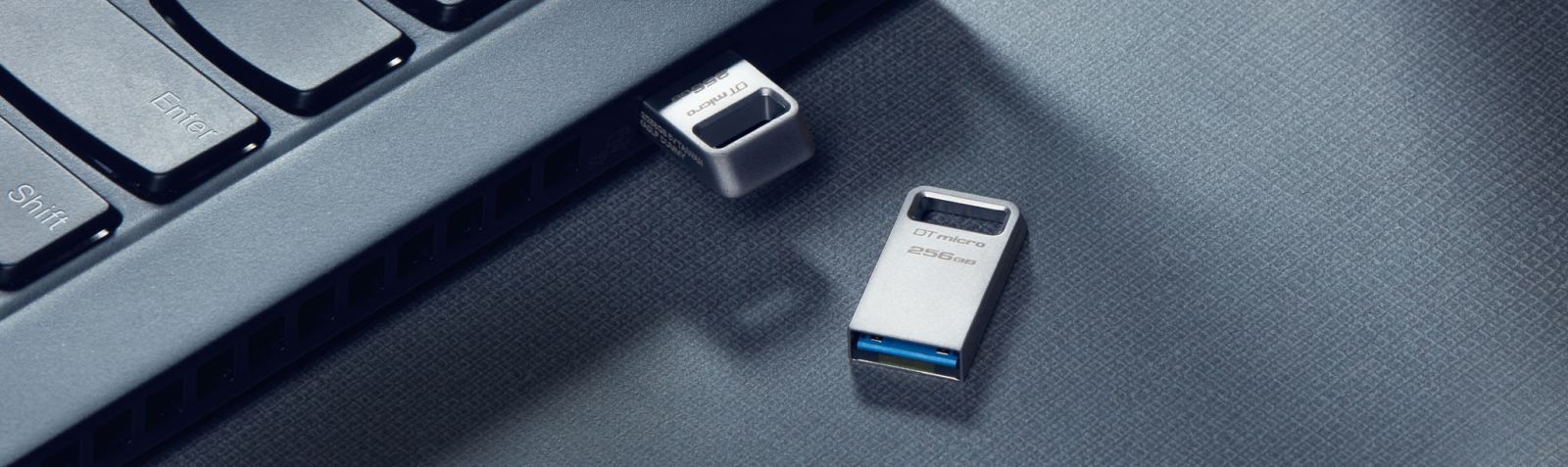 Памет 256GB USB Flash Drive, Kingston Data Traveler Micro, USB 3.2 Gen 1, сребриста, bulk - характеристика 1