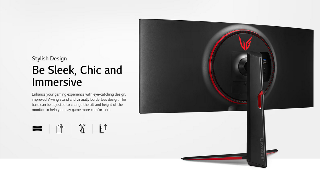 Монитор LG UltraGear 34GN850P-B, 34" (86.36cm), IPS панел, 160Hz, QHD, 1ms, 400 cd/m2, HDMI, DisplayPort, USB, HDR10 - характеристика 6