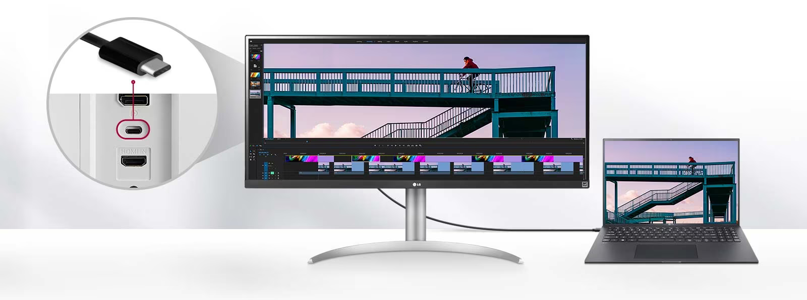 Монитор LG 34WQ650-W, 34" (86.36cm), IPS панел, 100Hz, Full HD, 5ms, 400cd/m2, DisplayPort, HDMI, USB-C - характеристика 6