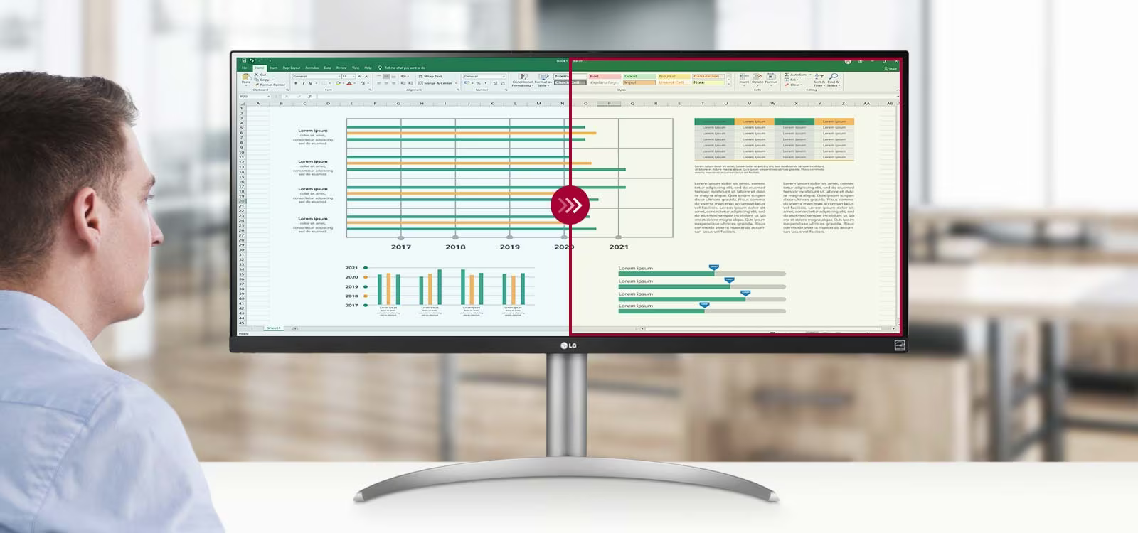 Монитор LG 34WQ650-W, 34" (86.36cm), IPS панел, 100Hz, Full HD, 5ms, 400cd/m2, DisplayPort, HDMI, USB-C - характеристика 9