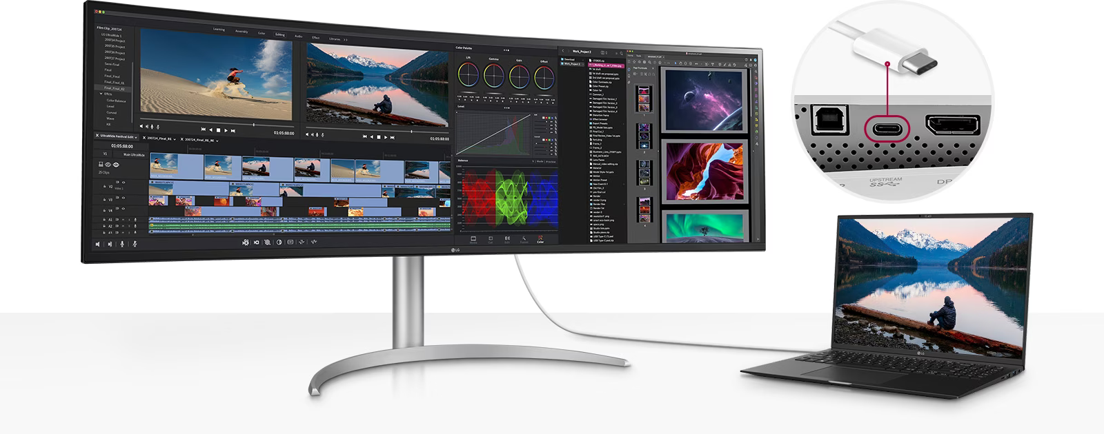Монитор LG 49WQ95C-W, 49" (124.46cm), IPS панел, 144Hz, DQHD, 5ms, 400cd/m2, HDMI, DP, USB Type-C - характеристика 7