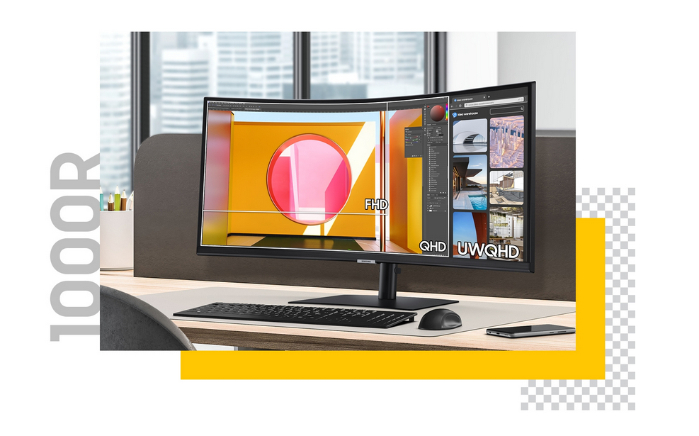 Монитор Samung ViewFinity S6 LS-34C652UA(2023), 34" (86.36cm), VA панел, 100Hz, UWQHD, 5ms, Mega Infinity DCR, 350cd/m2, HDMI, DisplayPort, USB-C - характеристика 1
