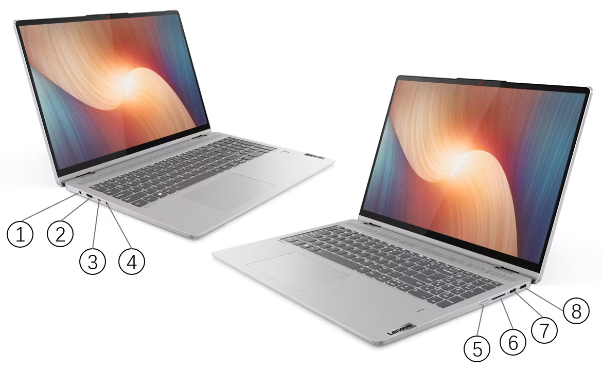 Лаптоп Lenovo IdeaPad Flex 5 16IAU7 (82R8008KBM)(сив), десетядрен Intel Core i5-1235U 1.3/4.4GHz, 16" (40.64cm) WUXGA 300nits Touch дисплей (Thunderbolt, HDMI), 16GB LPDDR4X, 512GB SSD NVMe, 2x USB 3.2 Gen1, Windows 11 Home, 2.1kg - характеристика 4