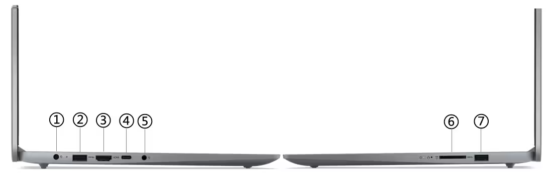 Лаптоп Lenovo IdeaPad Slim 3 16ABR8 (82XR0021BM)(сив), шестядрен AMD Ryzen 5 7530U 2.0/4.5GHz, 16"(40.64cm) WUXGA Anti-Glare дисплей (HDMI), 16GB DDR4, 1TB SSD NVMe, 1x USB-C 3.2 Gen1, Free DOS, 1.74kg - характеристика 6