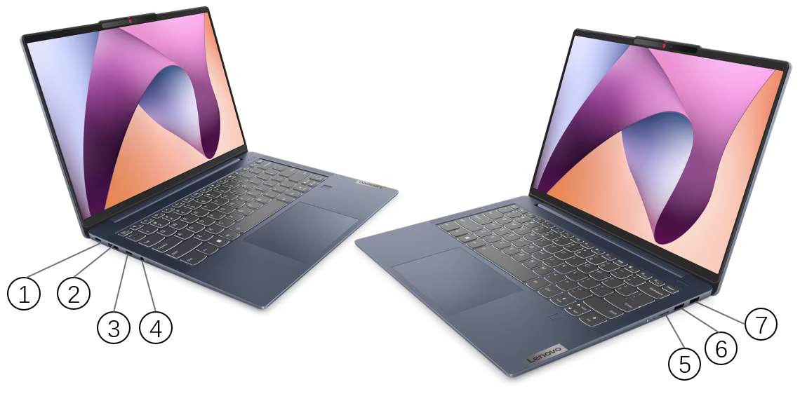 Лаптоп Lenovo IdeaPad Slim 5 14ABR8 (82XE0022BM)(сив), шестядрен AMD Ryzen 5 7530U 2.0/4.5GHz, 14" (35.65cm) WUXGA Anti-Glare дисплей, 16GB DDR4, 1TB SSD NVMe, 2x USB-C 3.2 Gen 1, FreeDOS, 1.46kg - характеристика 1