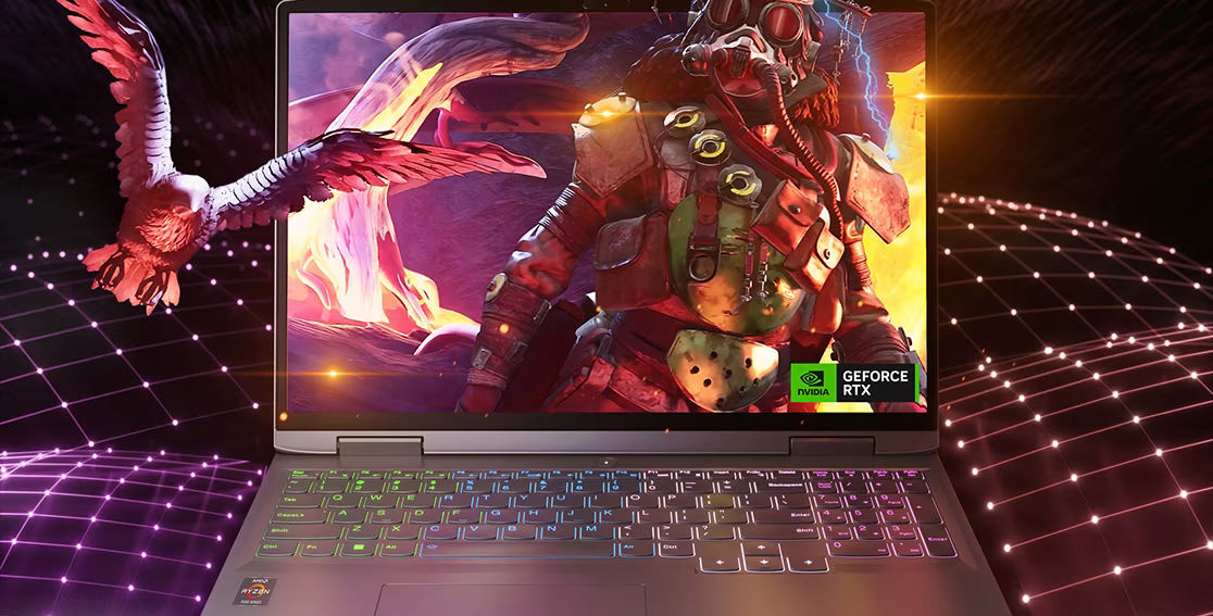 Лаптоп Lenovo LOQ 16APH8 (82XU0050BM)(сив), шестядрен AMD Ryzen 5 7640HS 4.3/5.0GHz, 16" (40.64cm) WUXGA Anti-Glare 144Hz дисплей & GF RTX 4060 8GB, (HDMI), 16GB DDR5, 512GB SSD NVMe, 1x USB 3.2 Gen 2 Type-C, 2x USB 3.2 Gen 2, No OS, 2.61kg - характеристика 2