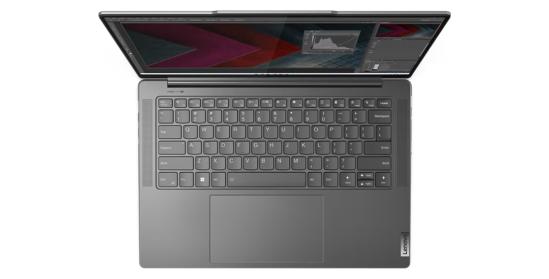 Лаптоп Lenovo Yoga Pro 7 14ARP8 (83AU0024BM)(син), осемядрен AMD Ryzen 7 7735HS 3.2/4.75GHz, 14.5" (36.83cm) 3K Anti-Glare IPS 120Hz дипслей & GF RTX 3050 6GB, (HDMI), 16GB LPDDR5, 1TB SSD NVMe, 1x USB4 40Gbps, Windows 11 Home, 1.49kg - характеристика 4