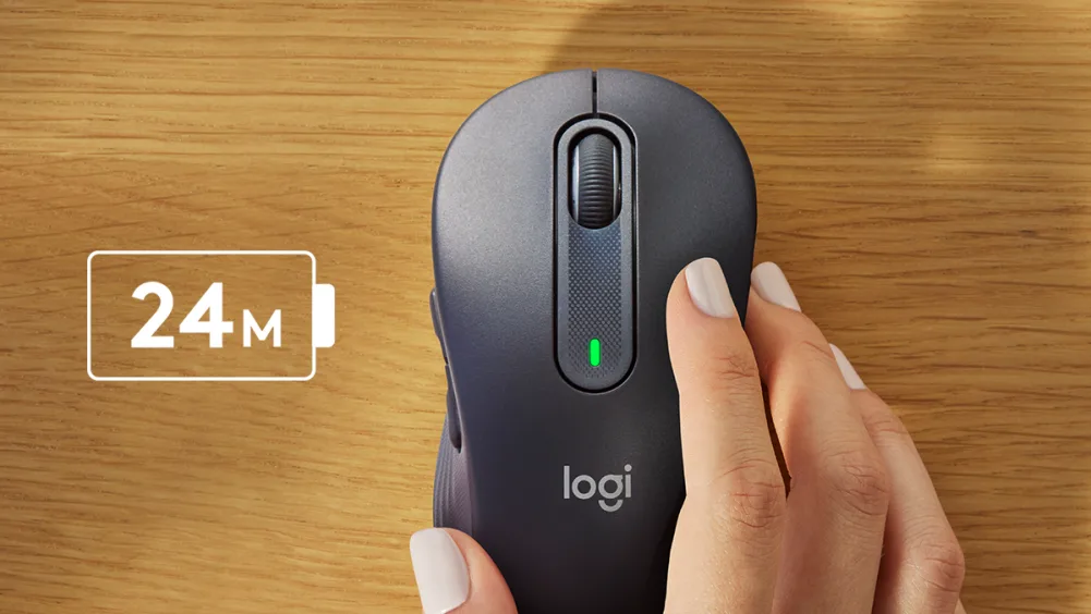 Мишка Logitech Signature M650L, оптична, 4000 dpi, безжична, Bluetooth, черна, 5 бутона - характеристика 5