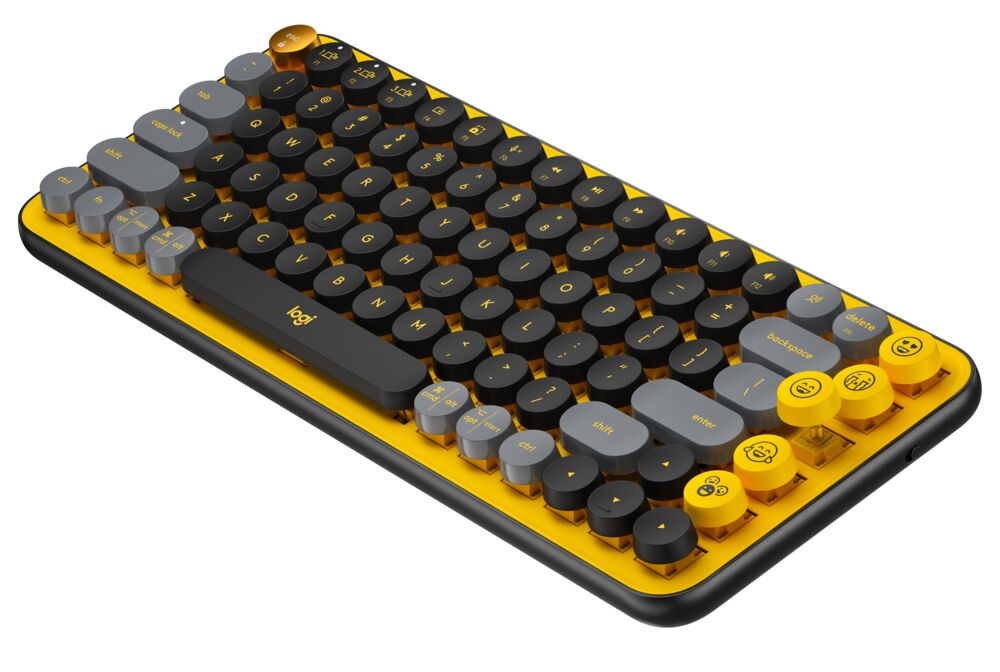 Клавиатура Logitech POP Keys, безжична, механична, тактилни суичове, Bluetooth, жълта - характеристика 7
