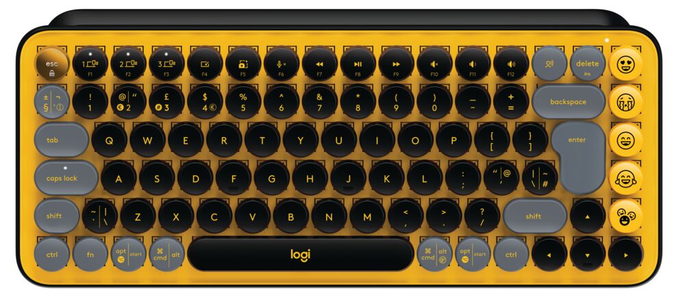 Клавиатура Logitech POP Keys, безжична, механична, тактилни суичове, Bluetooth, жълта - характеристика 9