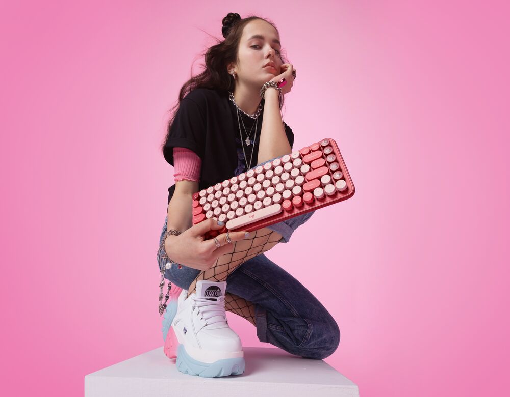 Клавиатура Logitech POP Keys, безжична, механична, тактилни суичове, Bluetooth, розова - характеристика 7