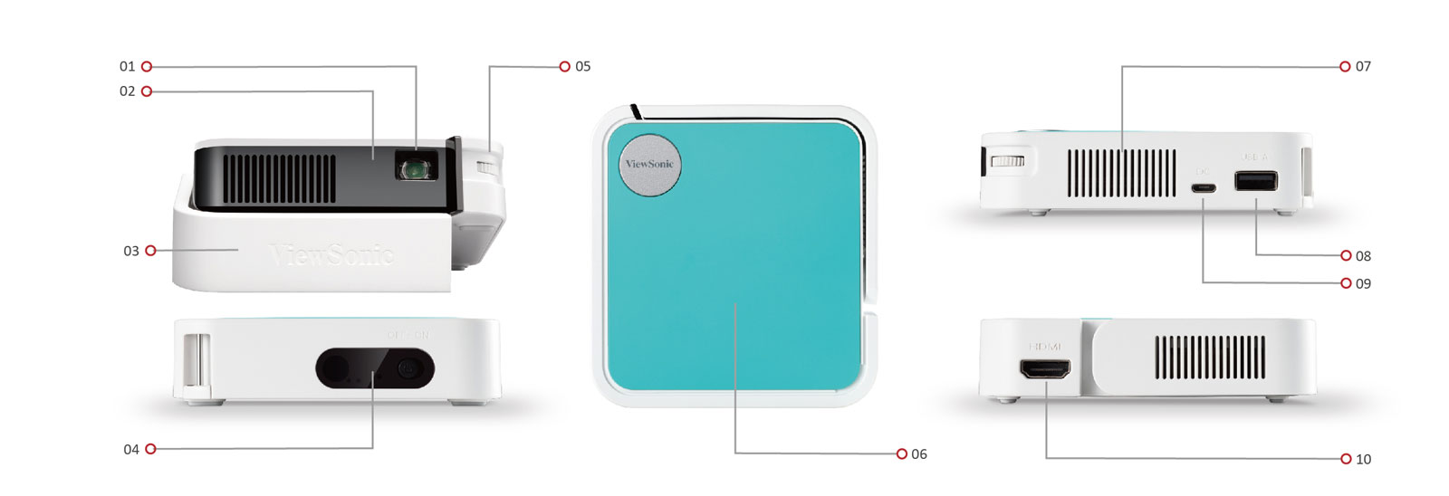 Мини проектор ViewSonic M1 mini, DLP, WVGA, 120000:1, 120lm, HDMI, USB, Micro USB - характеристика 13