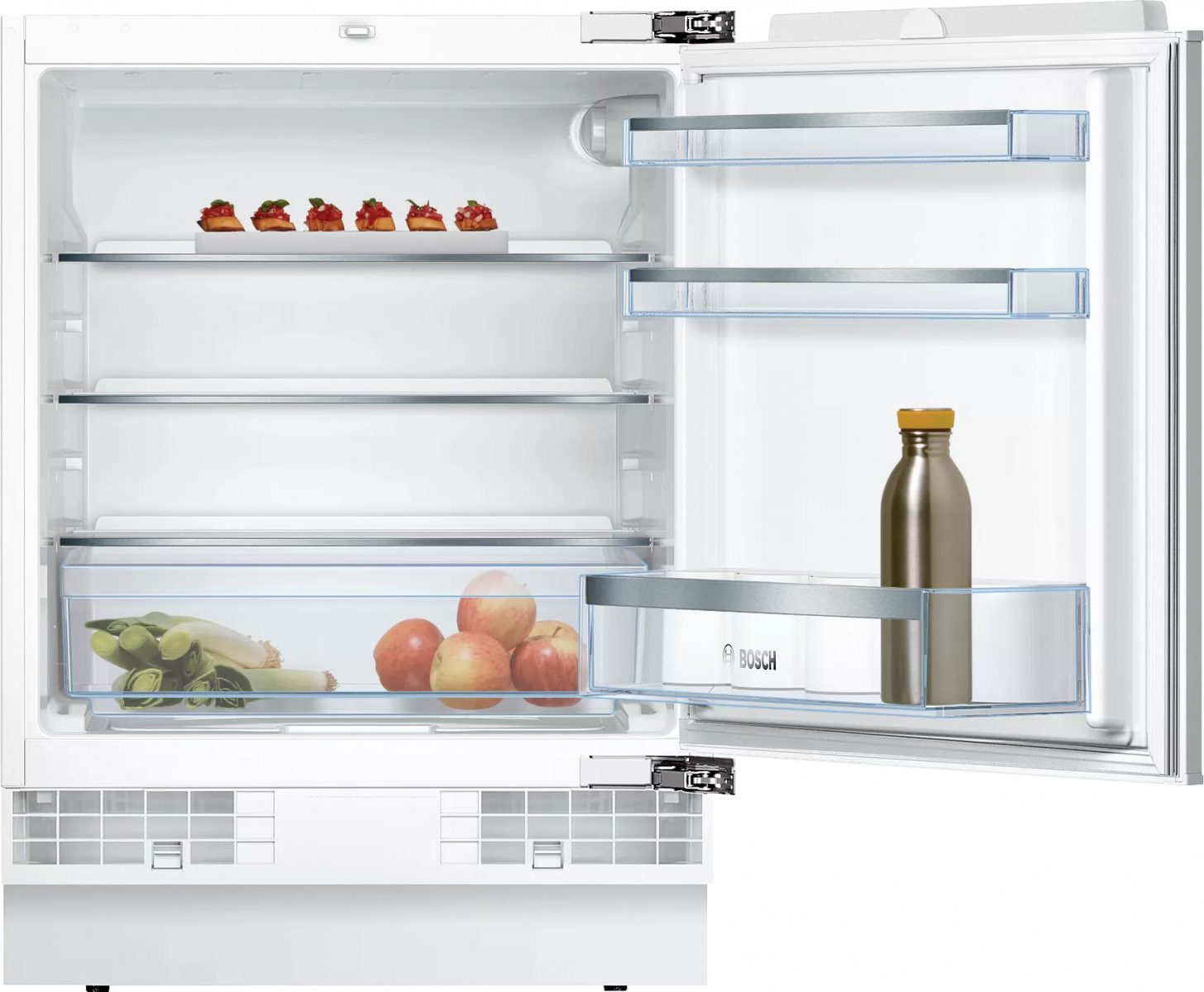 Мини бар Bosch KUR15AFF0, клас F, 137 л. общ обем, за вграждане, 114 kWh/годишно, LED осветление, бял - характеристика 1