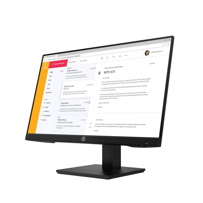 Монитор HP P24 G4 (1A7E5AA), 23.8" (60.45 cm) IPS панел, 75Hz, Full HD, 5ms, 8 000 000:1, DisplayPort, HDMI, VGA - характеристика 2