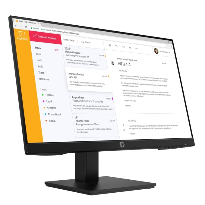 Монитор HP P24 G4 (1A7E5AA), 23.8" (60.45 cm) IPS панел, 75Hz, Full HD, 5ms, 8 000 000:1, DisplayPort, HDMI, VGA - характеристика 1