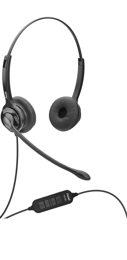 Слушалки Axtel MS2 duo NC USB, микрофон, USB, професионални, черни - характеристика 1